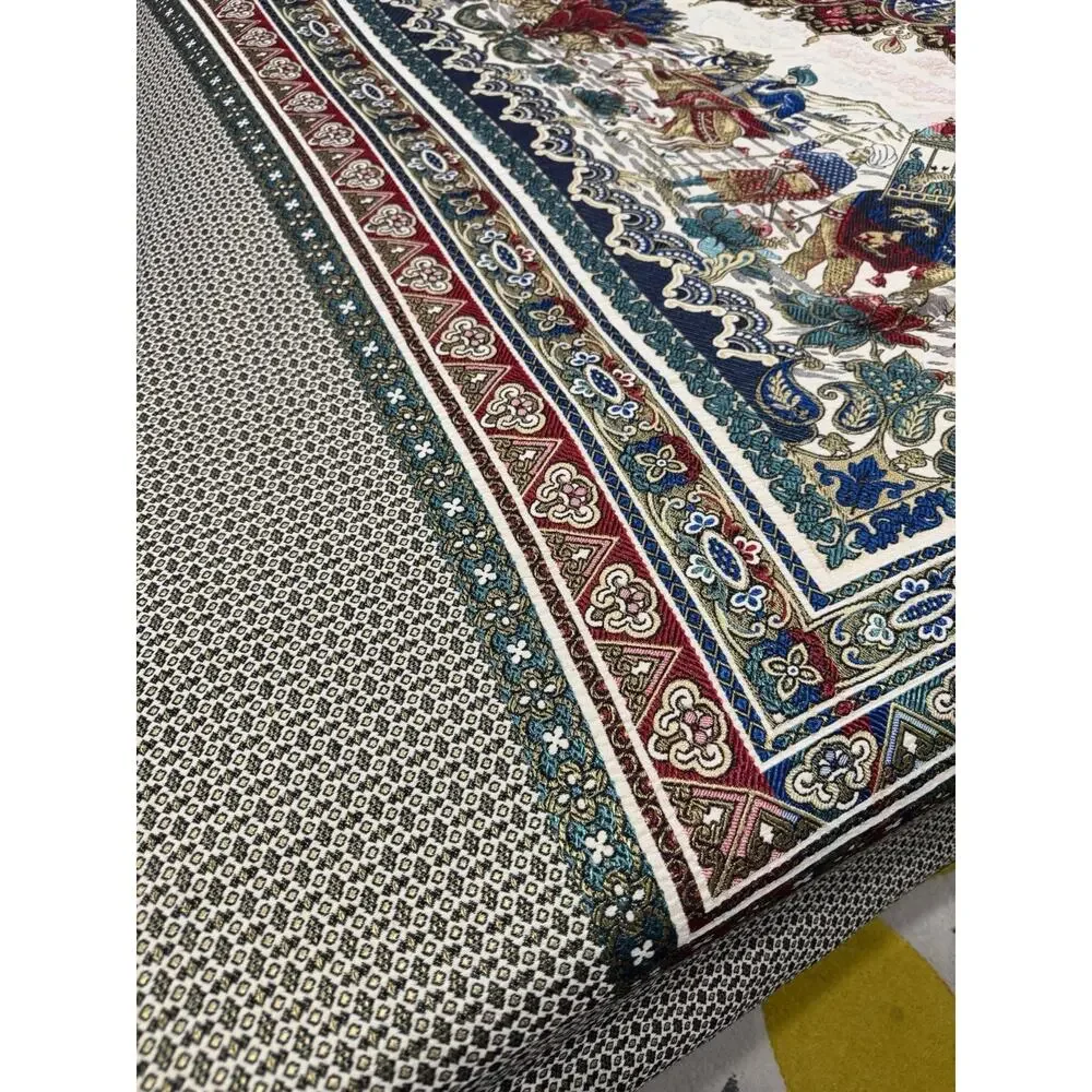 Vintage Middle Eastern Handwoven Embroidery Tapestry Bedspread Paisley Royalty